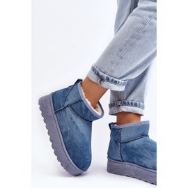 Botas de nieve de mujer Margella azul con plataforma con purpurina 3
