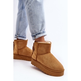 Botas de nieve de mujer con plataforma maciza y flecos Camel Lirico marrón 5