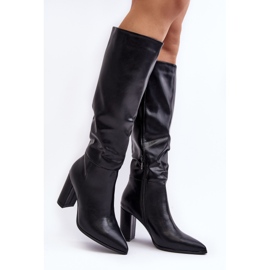 Botas hasta la rodilla de mujer con tacón alto negro Fiminna 1