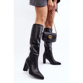 Botas hasta la rodilla de mujer con tacón alto negro Fiminna 3