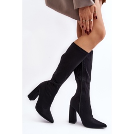 Botas de tacón alto por encima de la rodilla para mujer Negro Fatuma 2