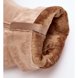 Botas aislantes de mujer Beige Shavy con parte superior fruncida y tacón alto 1