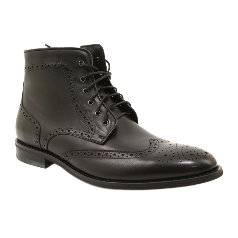 Botas Brogs de hombre, negras, con cordones Pilpol PW6037 negro 1