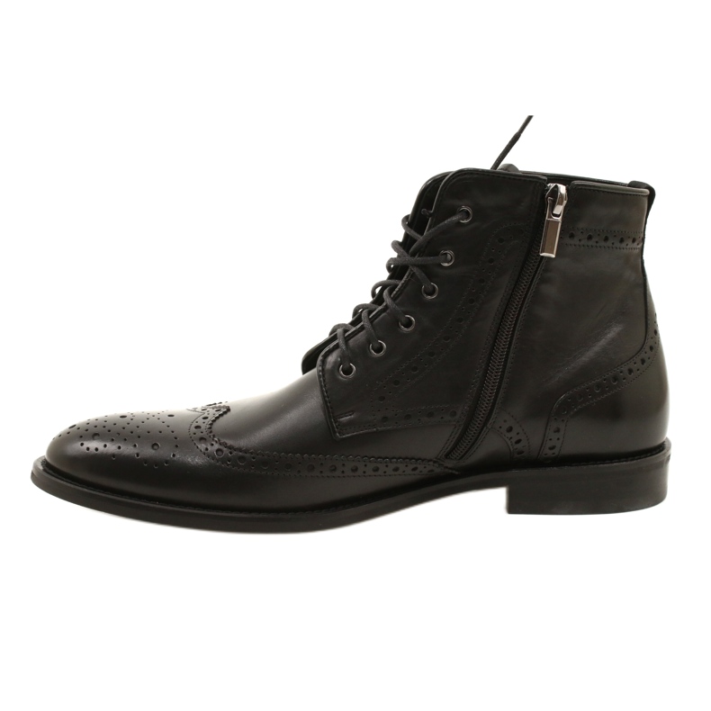 Botas Brogs de hombre, negras, con cordones Pilpol PW6037 negro 2
