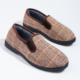 Cómodas zapatillas de hombre marrones de Shelovet marrón 1
