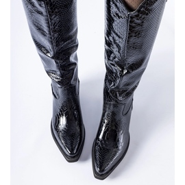 Botas cowboy Chapin con aislamiento de charol negro 2