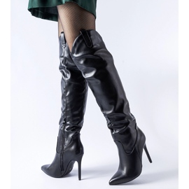 Botas largas negras con tacón alto de Cerati negro 1
