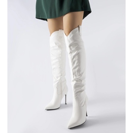 Botas largas blancas con tacón alto de Cerati blanco 1