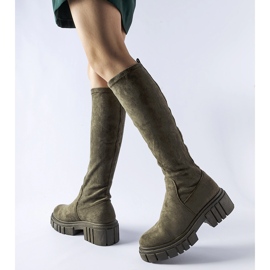Botas largas de ante verdes de Donnino 2