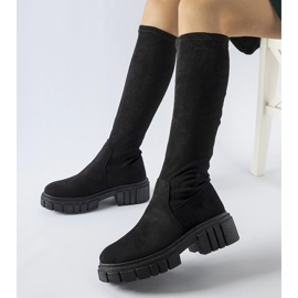 Botas largas de ante negras de Donnino negro 2