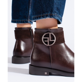 W. Potocki Botas bajas marrones con tacón plano de Potocki marrón 2