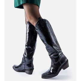 Botas cowboy Chapin con aislamiento de charol negro 4