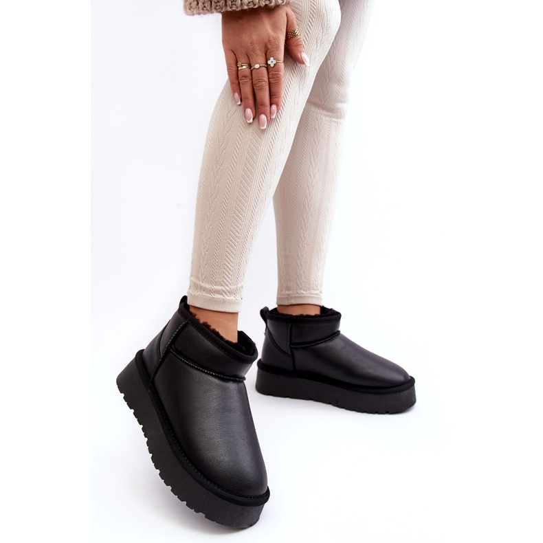 Botas de Nieve Mujer Piel Plataforma Negro Loreley 2