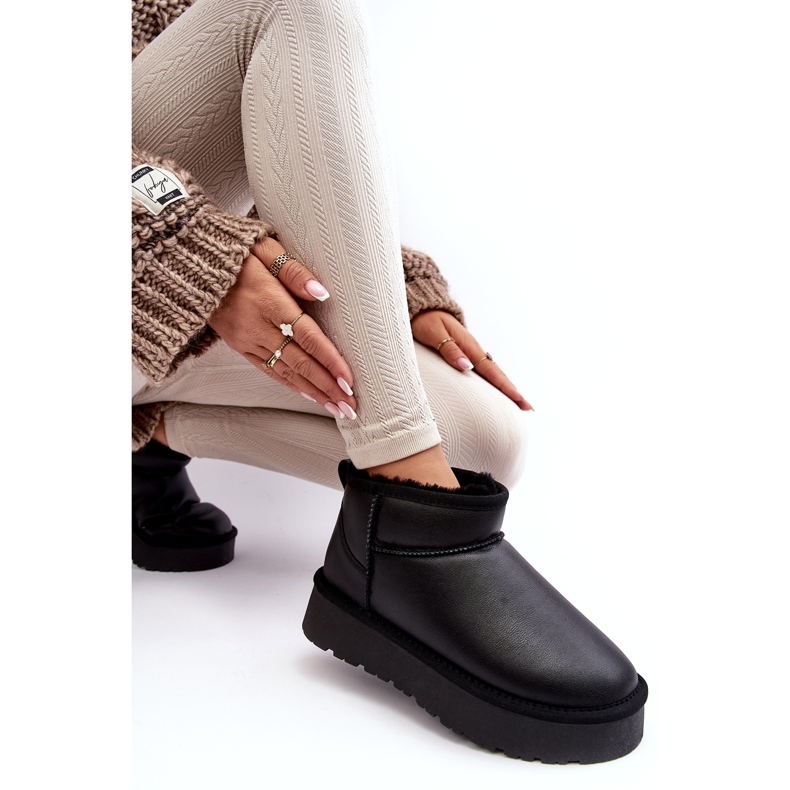 Botas de Nieve Mujer Piel Plataforma Negro Loreley 4