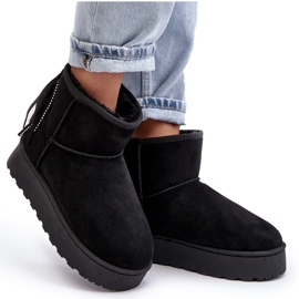 Botas de nieve de mujer con plataforma enorme y flecos, negro Lirico 8