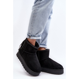 Botas de nieve de mujer con plataforma enorme y flecos, negro Lirico 2