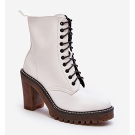 Botines con cordones para mujer, Blanco Arove 1