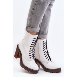 Botines con cordones para mujer, Blanco Arove 2