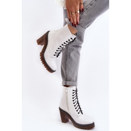 Botines con cordones para mujer, Blanco Arove 4