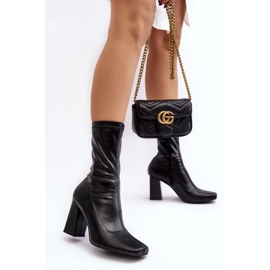 Botines de mujer con punta cuadrada, negro Glavina 3
