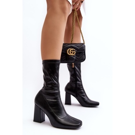 Botines de mujer con punta cuadrada, negro Glavina 4