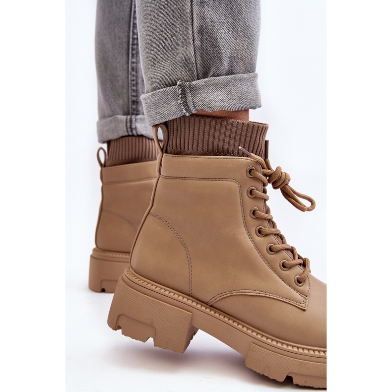 Botas De Mujer Con Calcetines Beige Rivella 1