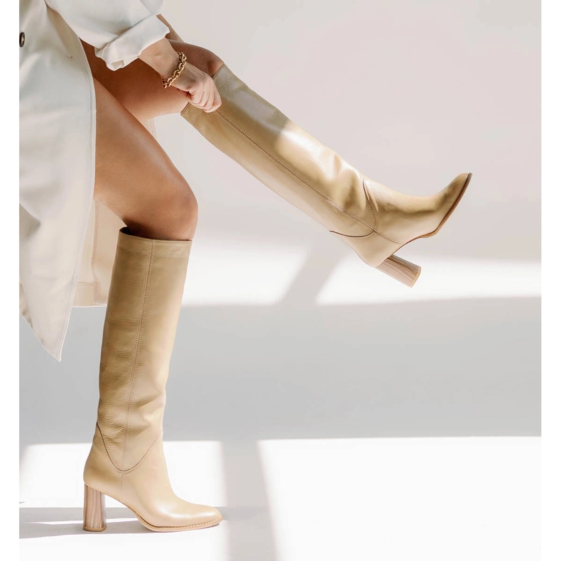 Marco Shoes botas de tacón alto beige 2