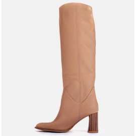 Marco Shoes botas de tacón alto beige 5