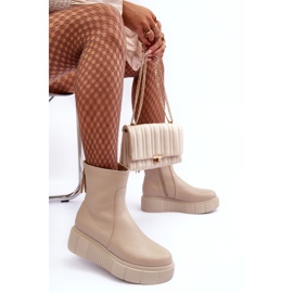 Botines Mujer Piel con Plataforma Beige Lemar Jenefer 4