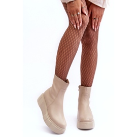 Botines Mujer Piel con Plataforma Beige Lemar Jenefer 2