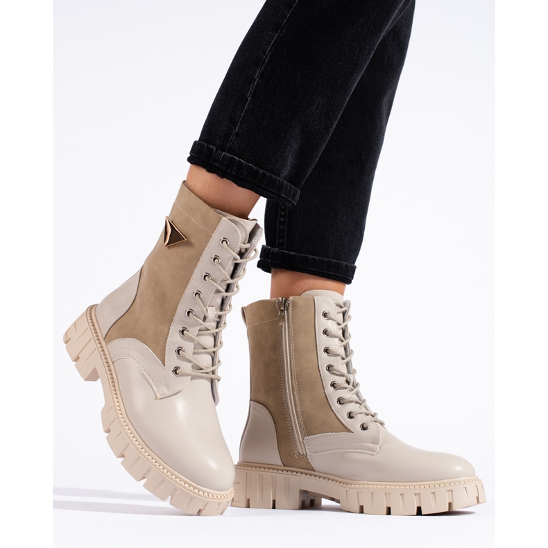 Botas de trabajo mujer beige 1