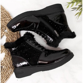 Botas de cuero con aislamiento de cuero negro Rieker 93312-00 en la plataforma 3
