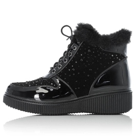 Botas de cuero con aislamiento de cuero negro Rieker 93312-00 en la plataforma 4