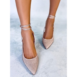 Alfileres atados con piedras Bonnie Nude rosa 1