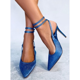 Zapatos de tacón con cuentas Bonnie Light Blue azul 4