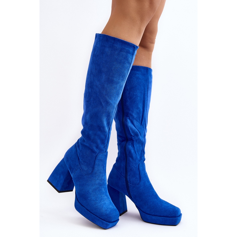 Botas aislantes con tacón grueso para mujer, azul Layala 1 Botas aislantes con tacón grueso para mujer, azul Layala 1