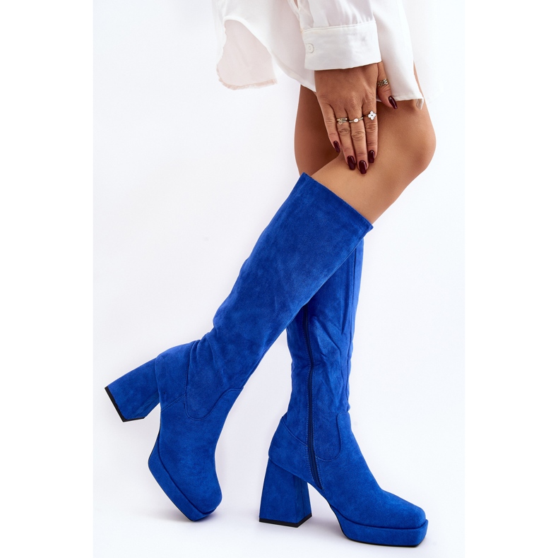 Botas aislantes con tacón grueso para mujer, azul Layala 2 Botas aislantes con tacón grueso para mujer, azul Layala 2