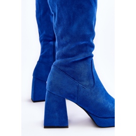 Botas aislantes con tacón grueso para mujer, azul Layala 8