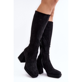 Botas aislantes para mujer con tacón grueso, negro Layala 1