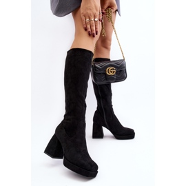 Botas aislantes para mujer con tacón grueso, negro Layala 2