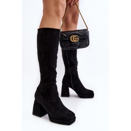 Botas aislantes para mujer con tacón grueso, negro Layala 3