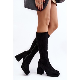 Botas aislantes para mujer con tacón grueso, negro Layala 4