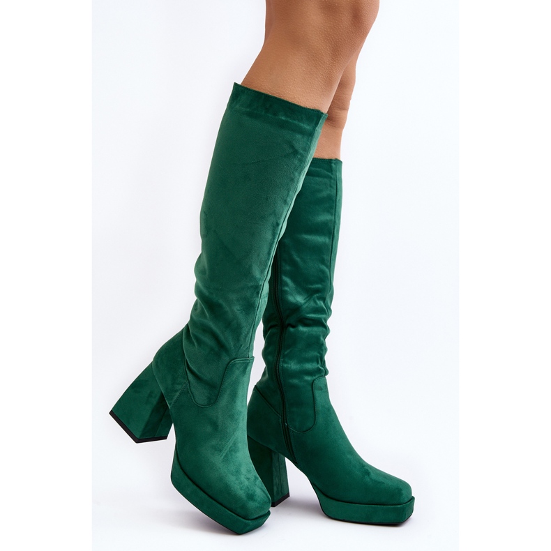 Botas aislantes para mujer con tacones enormes, verde Layala 1 Botas aislantes para mujer con tacones enormes, verde Layala 1