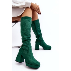 Botas aislantes para mujer con tacones enormes, verde Layala 6