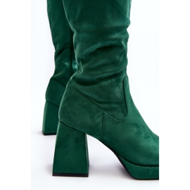 Botas aislantes para mujer con tacones enormes, verde Layala 7