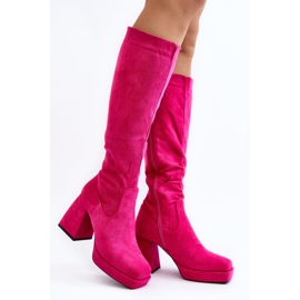 Botas aislantes de mujer Layala fucsia con tacones enormes rosa 1