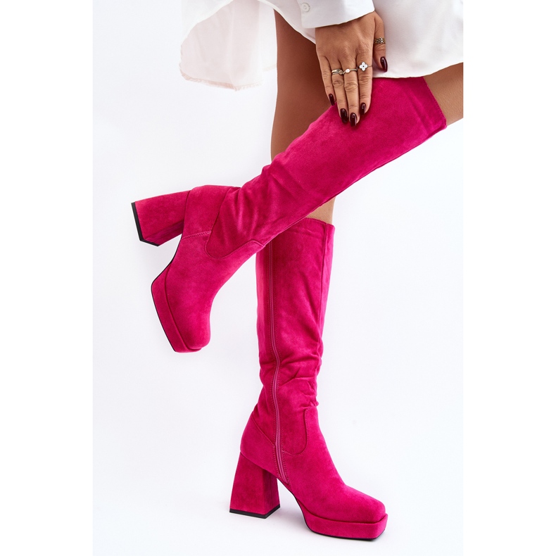 Botas aislantes de mujer Layala fucsia con tacones enormes rosa 2