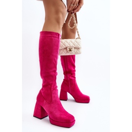 Botas aislantes de mujer Layala fucsia con tacones enormes rosado 4