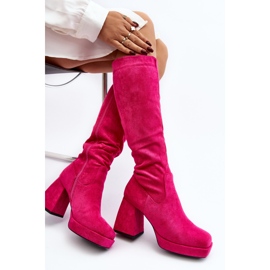 Botas aislantes de mujer Layala fucsia con tacones enormes rosado 5