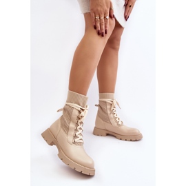 Botines de Mujer con Cordones Beige Claro Gentiana 5